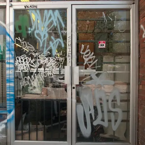 Glass Windows and Doors with Graffiti