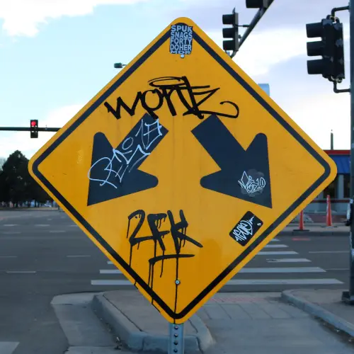 Signage with Graffiti