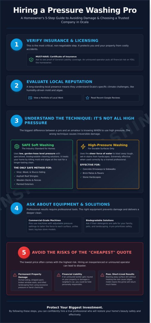 Infographic: steps to hire a pressure washing pro