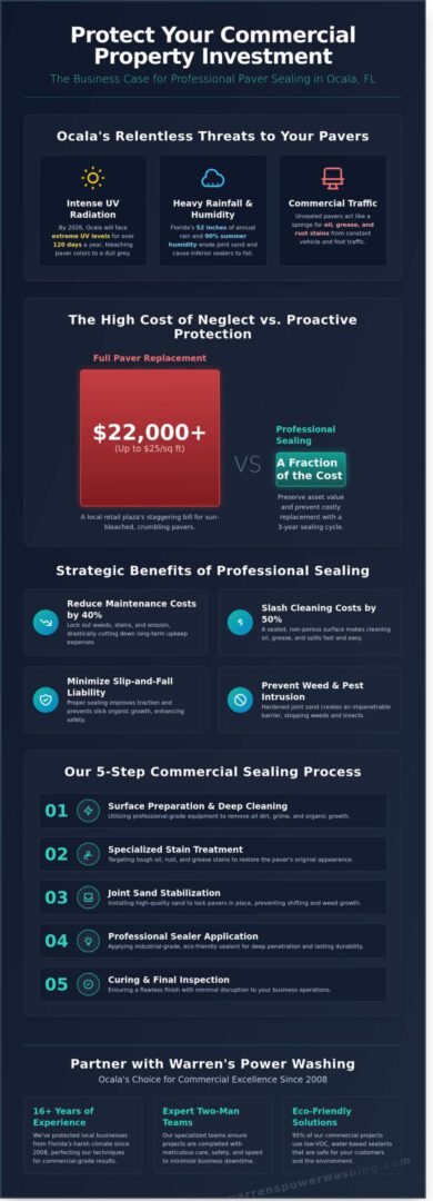Commercial paver protection and sealing infographic