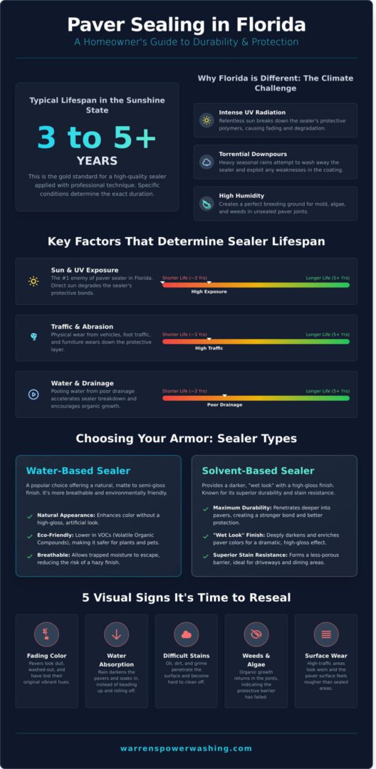 Infographic: Florida paver sealing lifespan and tips